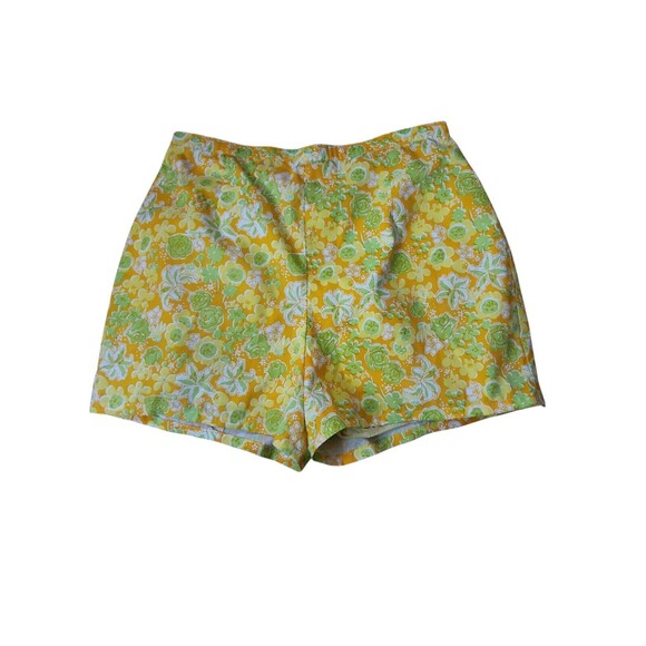 The Lilly Vintage 1960s Lilly Pulitzer Twee High-Rise Shorts Orange Floral Pool - Picture 1 of 8